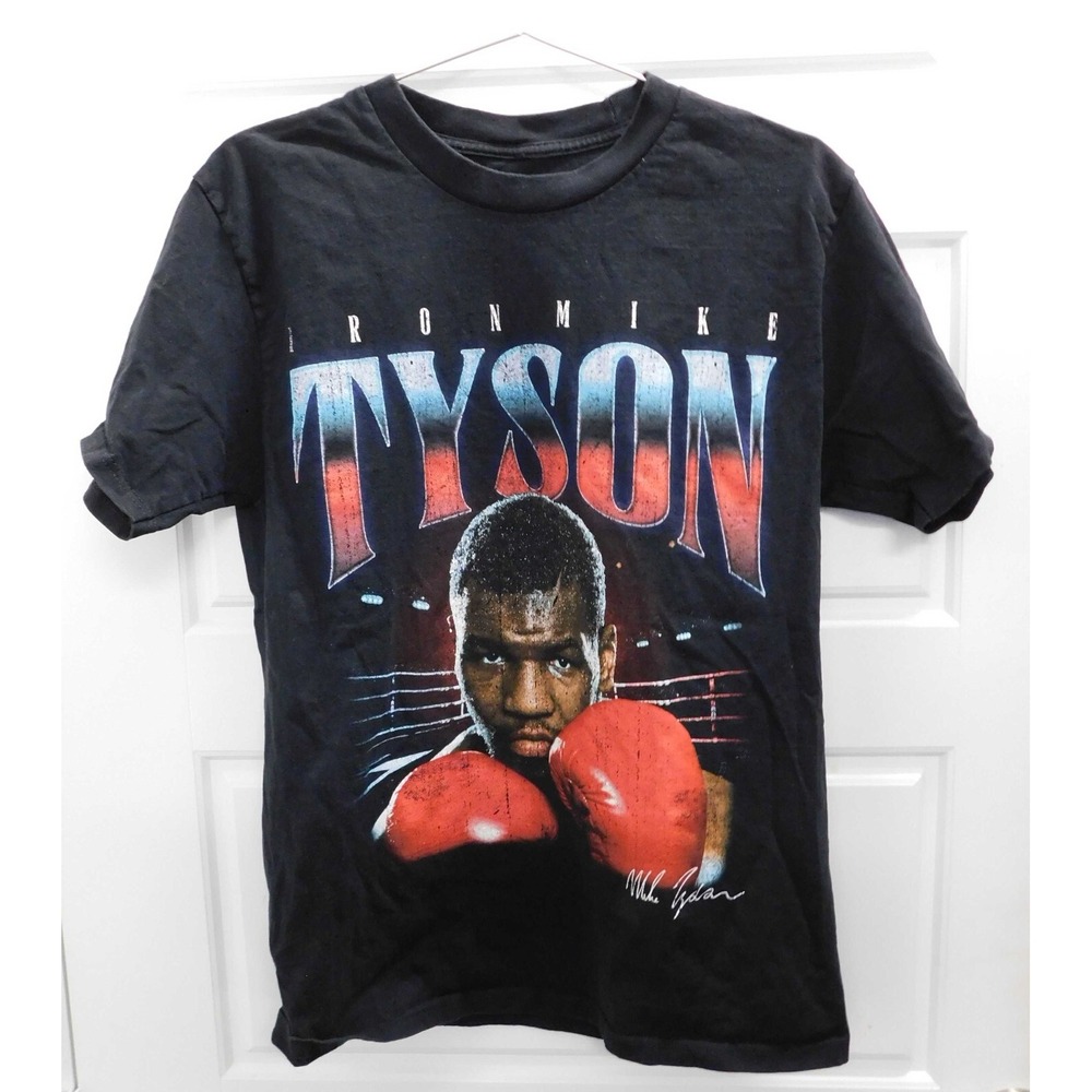 Mike Tyson Graphic T-Shirt Men Sz M Iron Mike Boxing Tee Cotton Black Casualwear